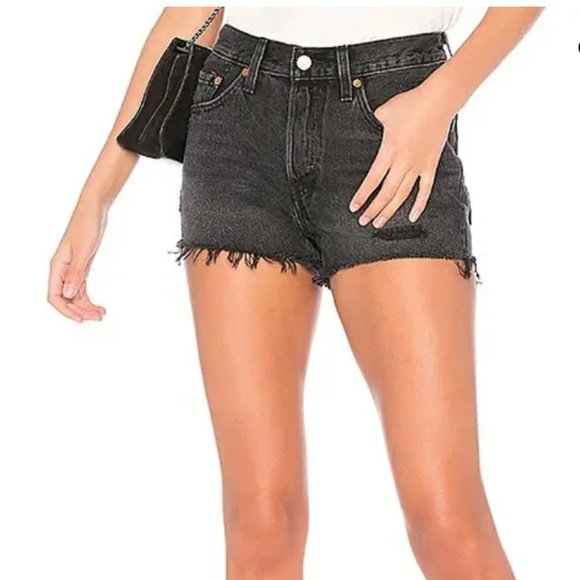 Levi's 501 cut off shorts in trashed black